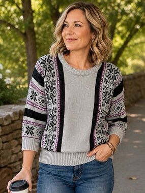 Vintage Kenneth Too! Fair Isle Nordic Knit Sweater